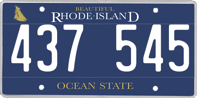 RI license plate 437545