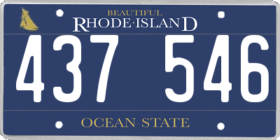 RI license plate 437546