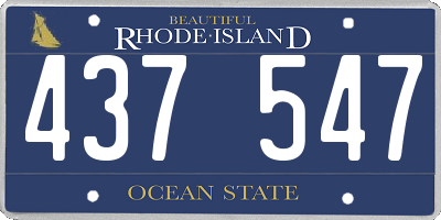 RI license plate 437547