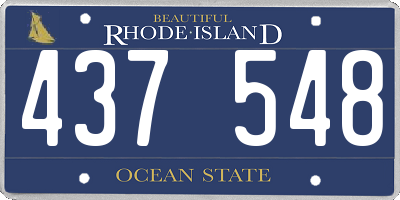 RI license plate 437548