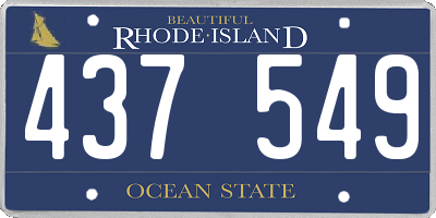 RI license plate 437549