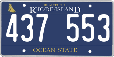 RI license plate 437553