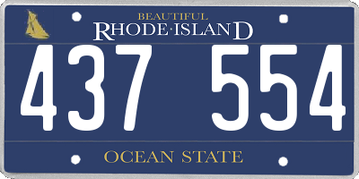 RI license plate 437554