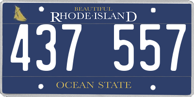RI license plate 437557
