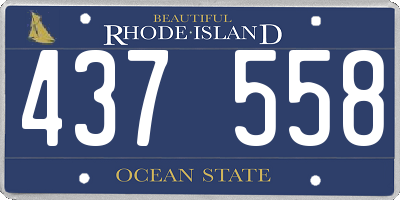 RI license plate 437558