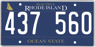 RI license plate 437560