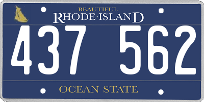 RI license plate 437562