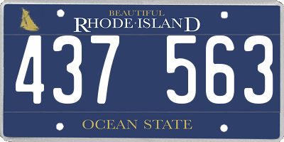 RI license plate 437563