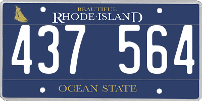 RI license plate 437564