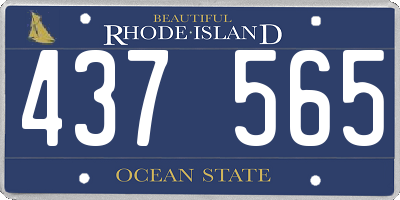 RI license plate 437565