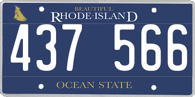 RI license plate 437566