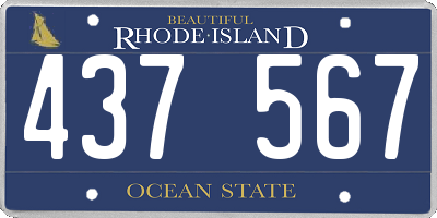 RI license plate 437567