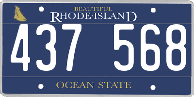 RI license plate 437568