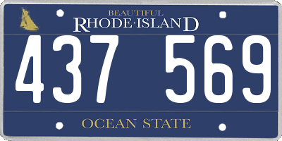 RI license plate 437569