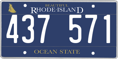 RI license plate 437571