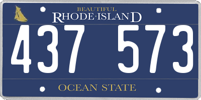 RI license plate 437573