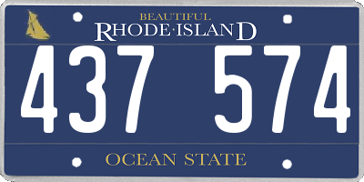 RI license plate 437574