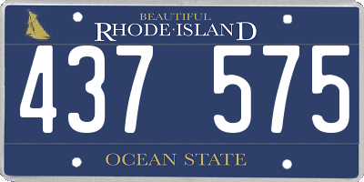 RI license plate 437575