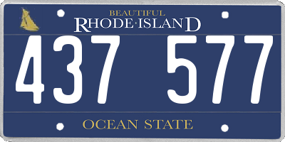 RI license plate 437577