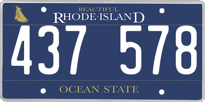 RI license plate 437578