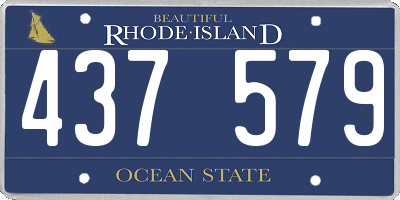 RI license plate 437579