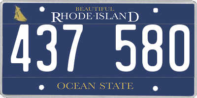 RI license plate 437580
