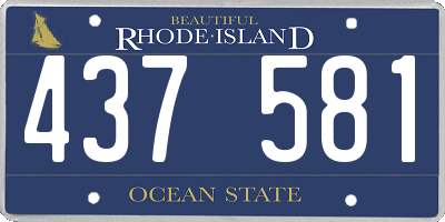 RI license plate 437581