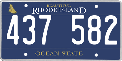 RI license plate 437582