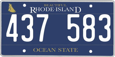 RI license plate 437583