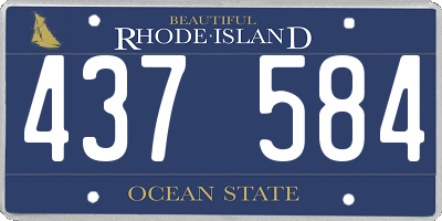 RI license plate 437584