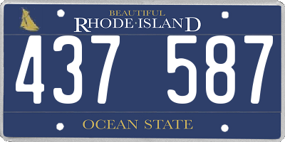 RI license plate 437587