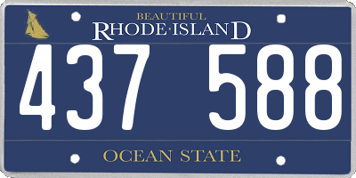 RI license plate 437588