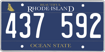 RI license plate 437592