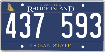 RI license plate 437593