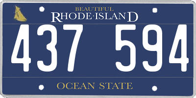 RI license plate 437594
