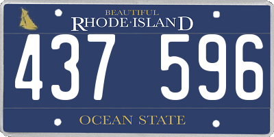 RI license plate 437596