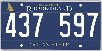 RI license plate 437597
