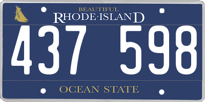 RI license plate 437598