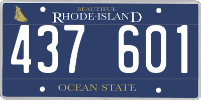 RI license plate 437601