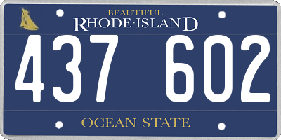 RI license plate 437602