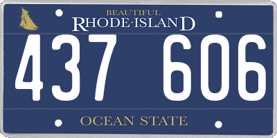RI license plate 437606