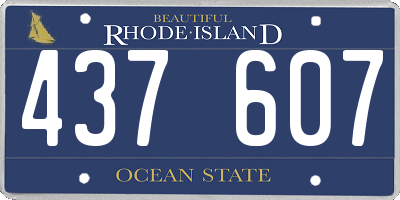 RI license plate 437607