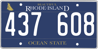 RI license plate 437608