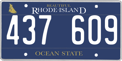 RI license plate 437609