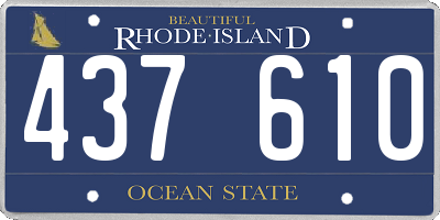 RI license plate 437610