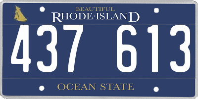 RI license plate 437613