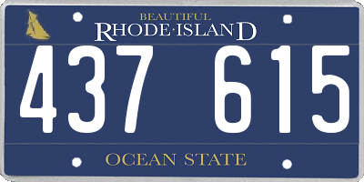 RI license plate 437615