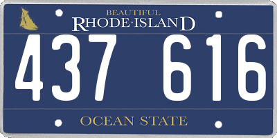 RI license plate 437616