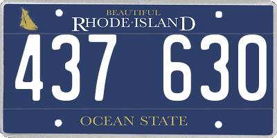 RI license plate 437630