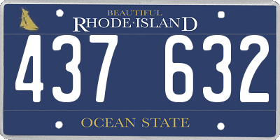 RI license plate 437632